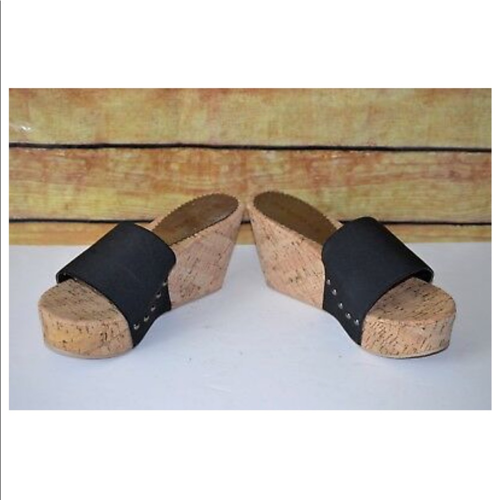 NEW-RAMPAGE Maizy Cork Wedge Platform Sandals